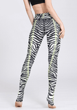 High Waist Zebra Printed Yoga Pants