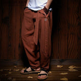 Traditional men's fit wushu cotton linen pants