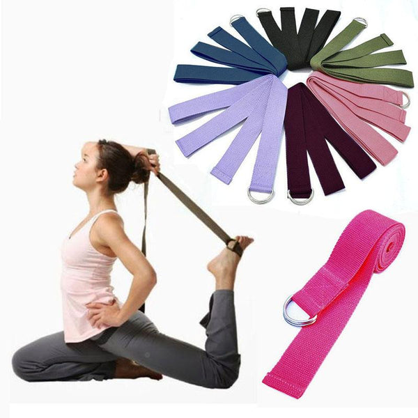 Multi-Colour Yoga Stretch Strap with D-Ring